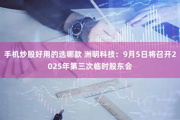 手机炒股好用的选哪款 洲明科技：9月5日将召开2025年第三次临时股东会